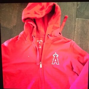 Women’s Los Angeles Angels Red ZIP Up Hoodie Sz XL